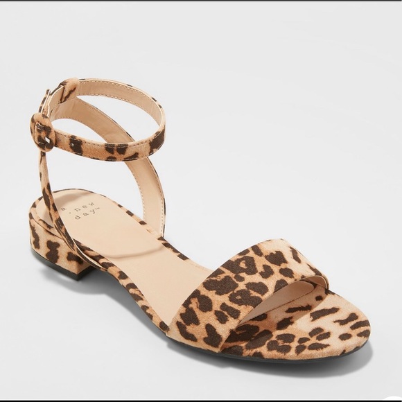 a new day Shoes - NWOT Leopard Ankle Strap Sandal